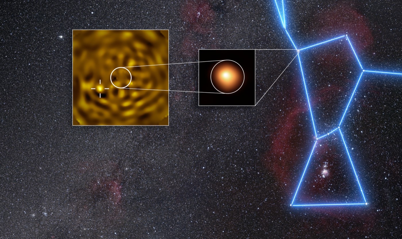 VLT SPHERE images of the red supergiant Betelgeuse and its faint companion star, Betelgeuse B