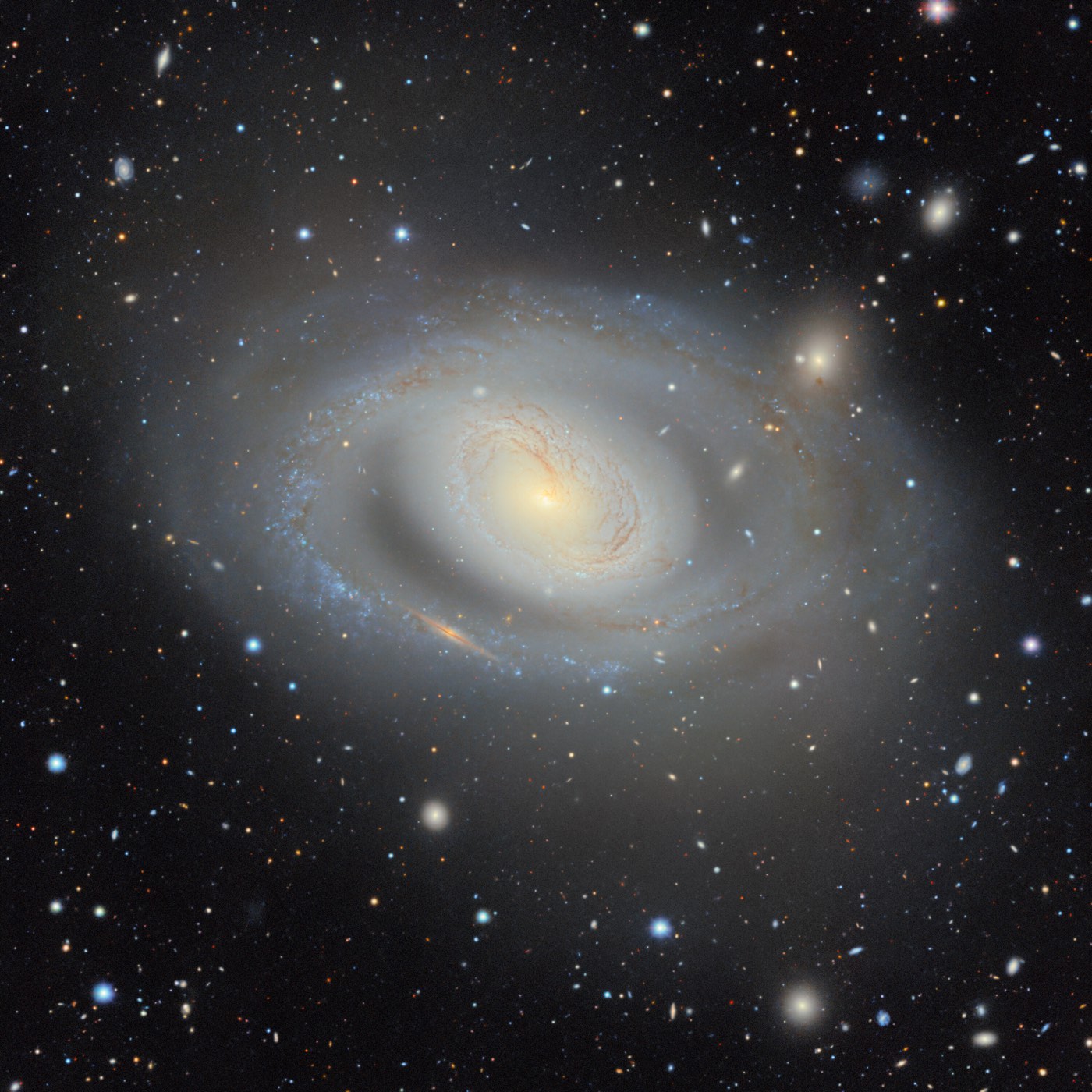 Spiral galaxy Messier 96 as seen in the DESI Legacy Imaging Surveys map
